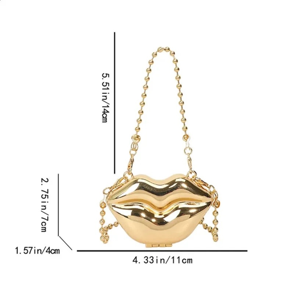 Lip Shape Mini Crossbody Bag – Glam Party Purse - Picture 4 of 9